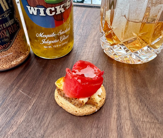 Smoked cream cheese topped with cold smoked salmon