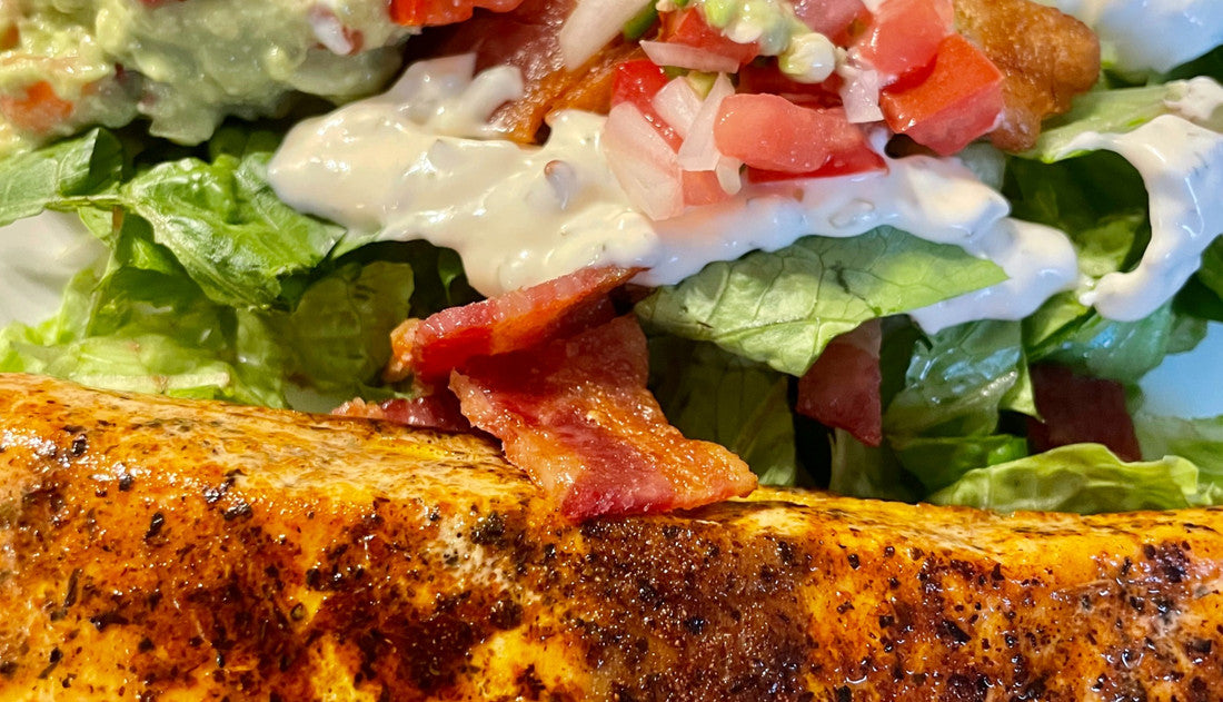 Salmon bacon salad