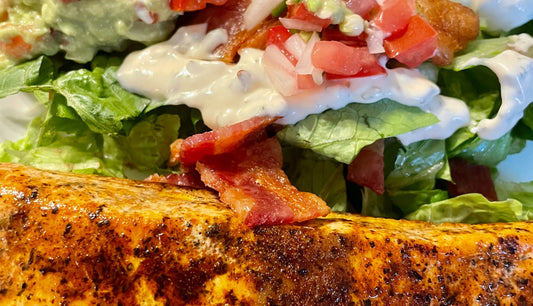 Salmon bacon salad