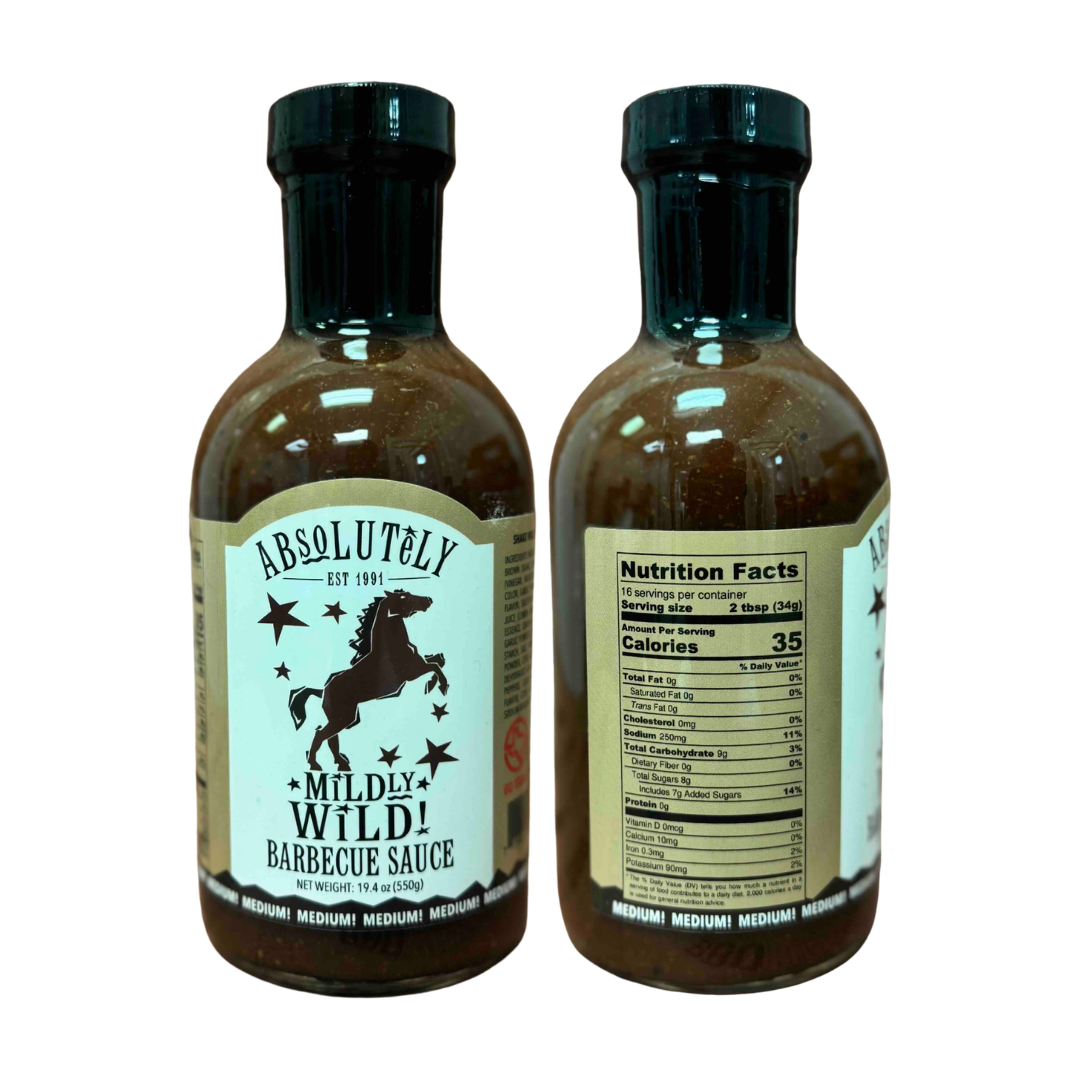 Absolutely Wild Barbecue Sauce 5-Pack — Hot, Medium, Mesquite, Hickory & Honey