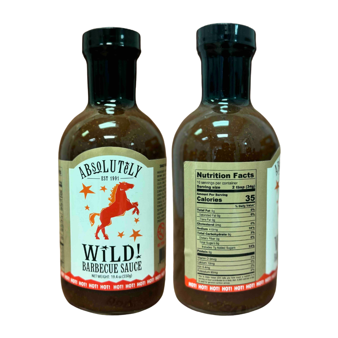 Absolutely Wild Barbecue Sauce 5-Pack — Hot, Medium, Mesquite, Hickory & Honey
