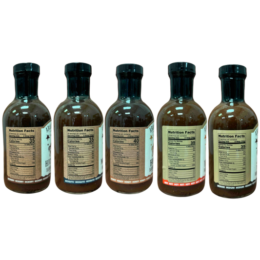 Absolutely Wild Barbecue Sauce 5-Pack — Hot, Medium, Mesquite, Hickory & Honey