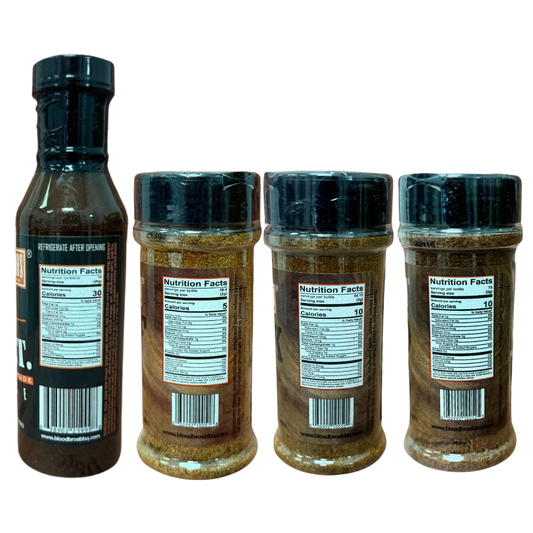 Blood Bros. 4-Pack — 3 Rubs + S.W.A.T. Sauce from Houston's Award-Winning Pit