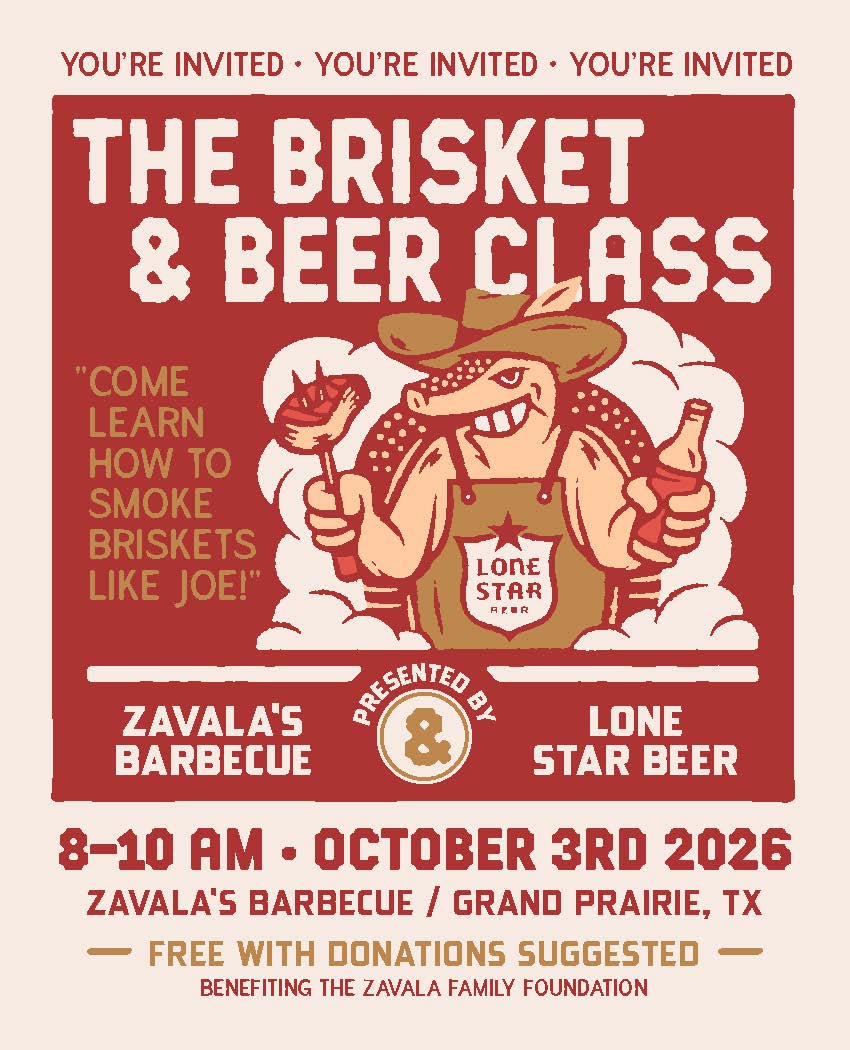 Brisket & Beer Class: Presented by Zavala's Barbecue and Lone Star Beer