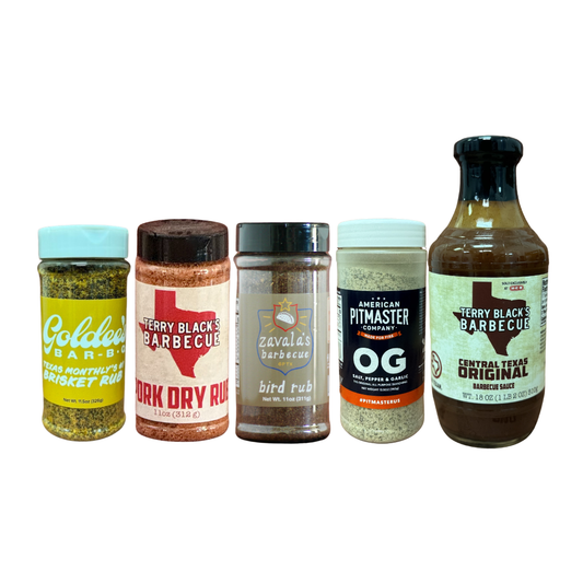 The Whole Pit — Brisket, Pork & Chicken Rubs + SPG + Texas Sauce (5-Pack)