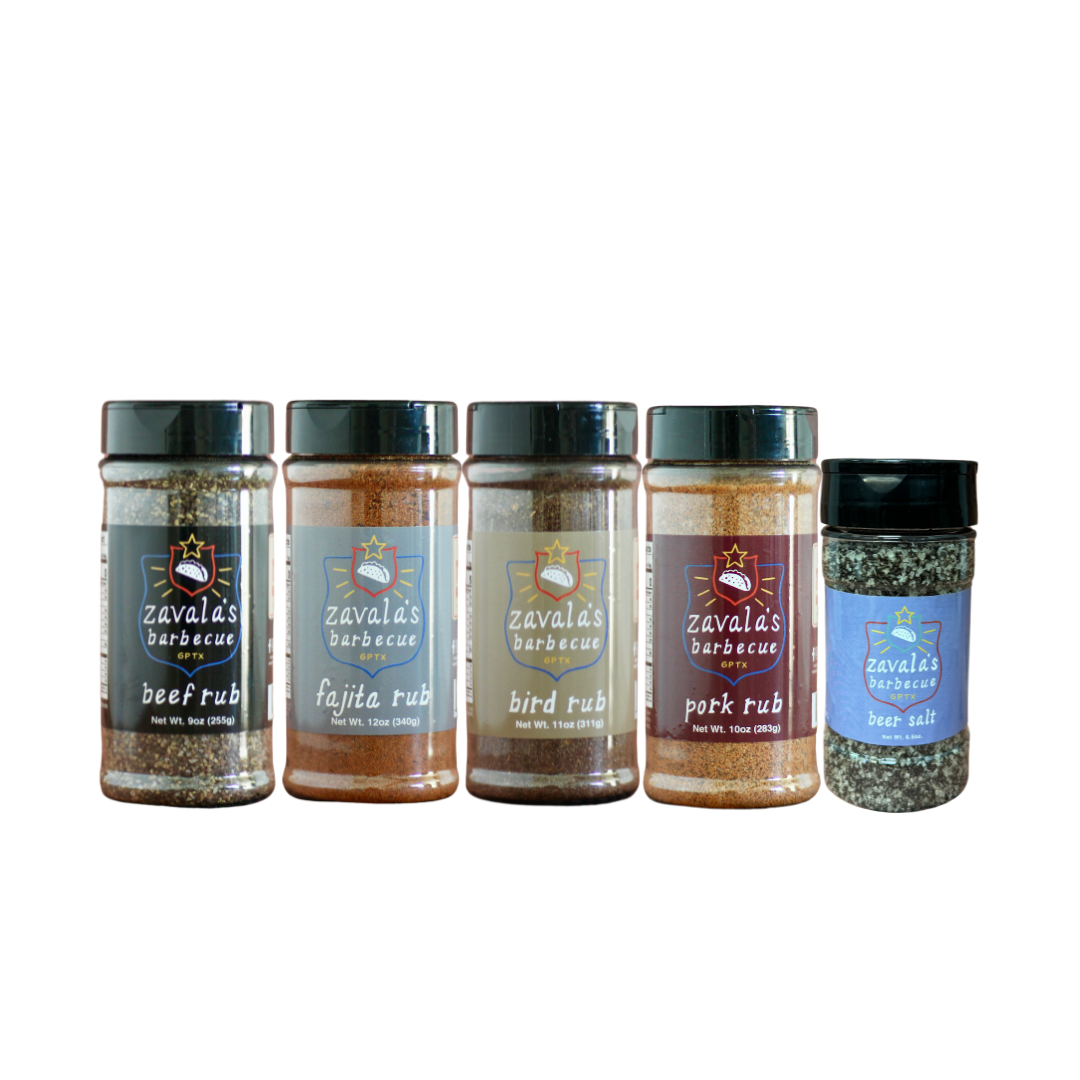Zavala's Rub Bundle 5-Pack — 4 Signature Rubs + Beer Salt