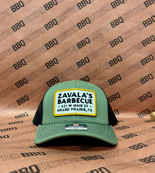 Zavala's Barbecue Sign Hat, Green and Yellow image 0